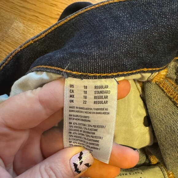 American Eagle Artist Crop Jeans Dark Wash Size 18 - Picture 8 of 12